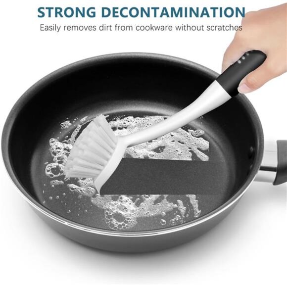 Dish Brush Set of 3 with Bottle Brush, Dish Scrub Brush with Long Handle - Picture 11 of 14